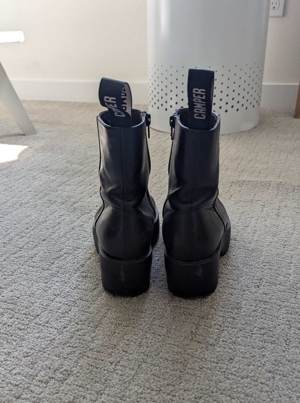 Camper Billie Black Chunky Platform Ankle Boots - Picture 7 of 9
